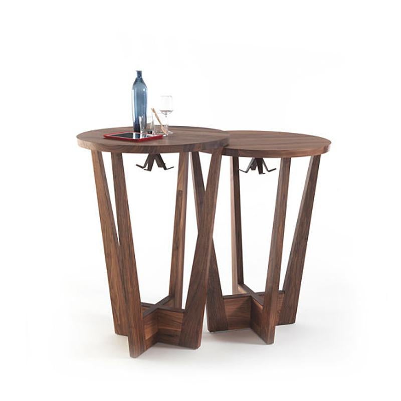 Contemporary Snack Full Wood Table Set of 3