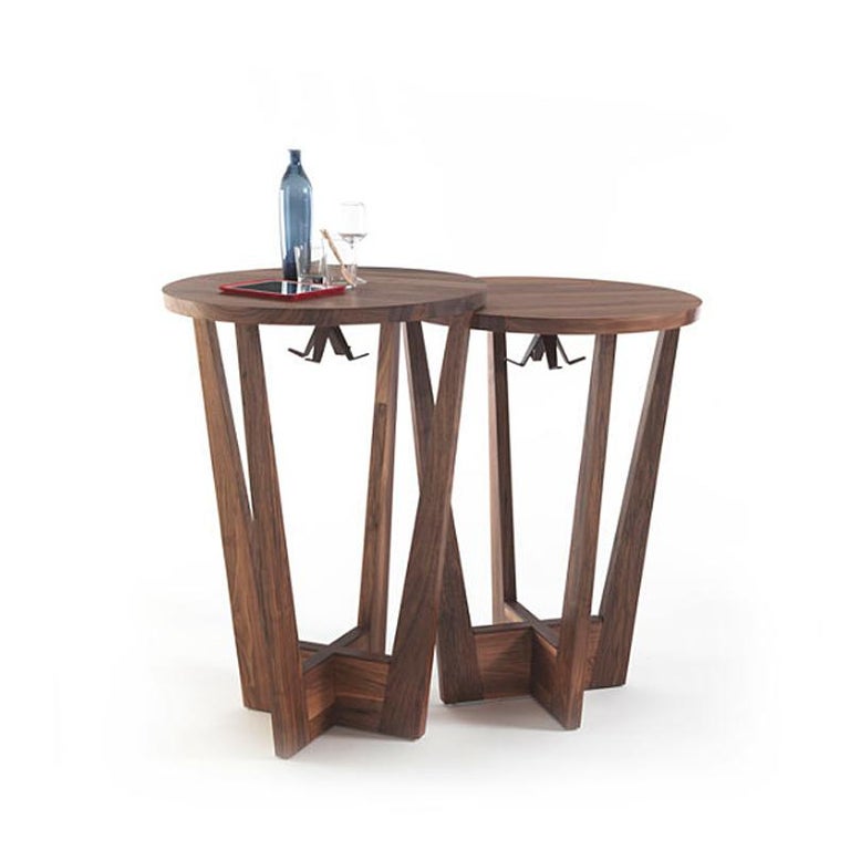 Snack Full Wood Table Set of 3 at 1stDibs