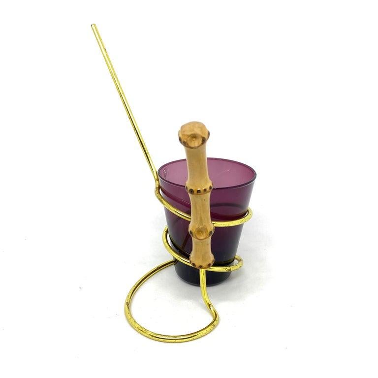 Snack Holder, Pretzel Salt Stick Holder & Purple Glass Vintage German 1950s In Good Condition For Sale In Nuernberg, DE