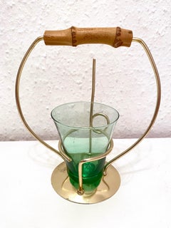 Porte-repas, porte-savon Pretzel et porte-bouilloire en verre coloré allemand des années 1950