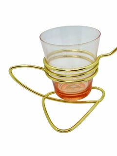 Snack-Halter, Salzstreuer mit Brezel, Salzständer mit Vintage-Büchern aus buntem Glas, Deutsch 1950er Jahre