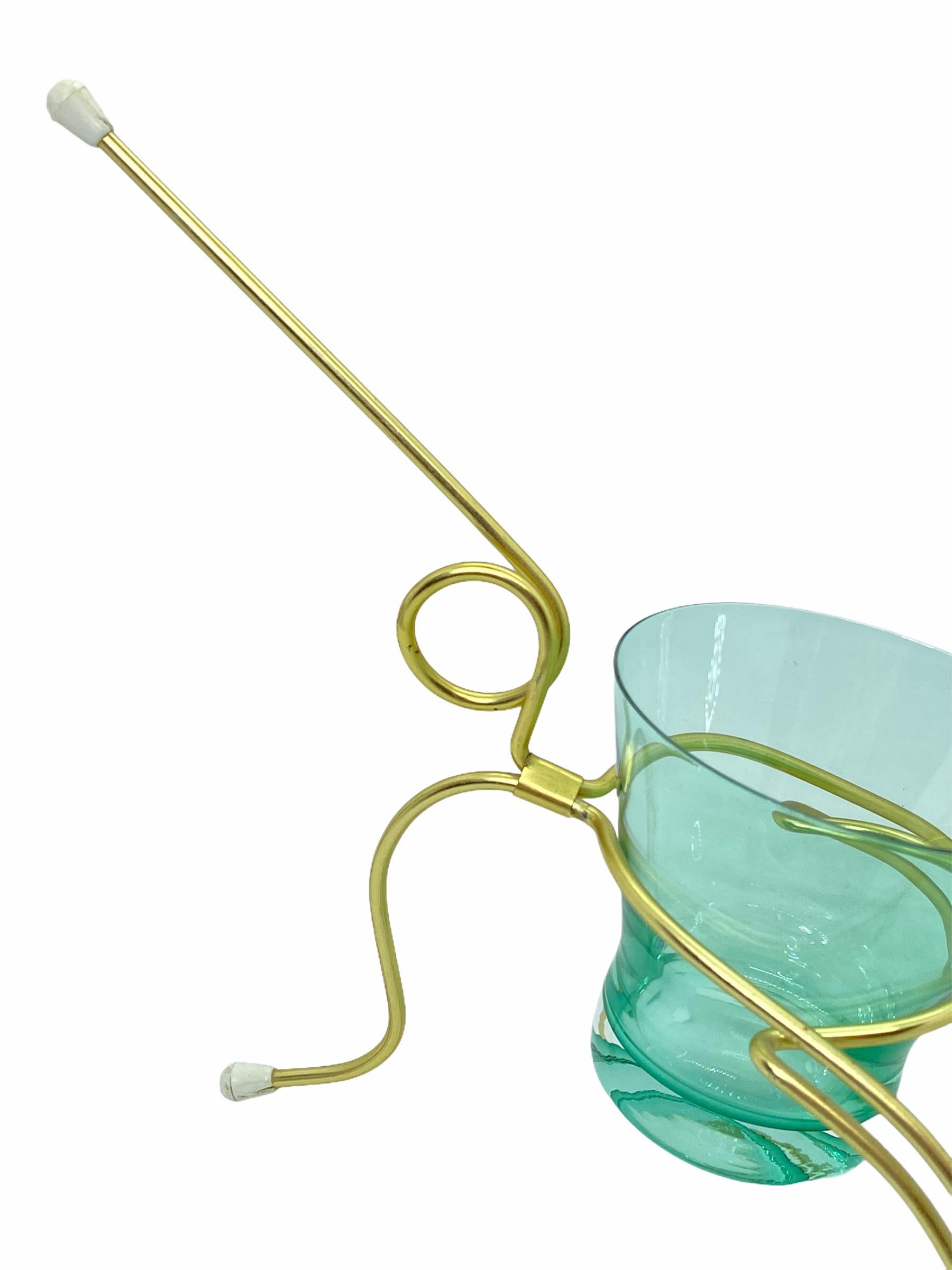 Snack-Halter, Salzstreifenhalter mit Brezel, Vintage, buntes Glas, Deutsch, 1950er Jahre (Moderne der Mitte des Jahrhunderts) im Angebot