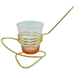 Porta snack, porta bastoncini di sale con vetro colorato vintage anni '50