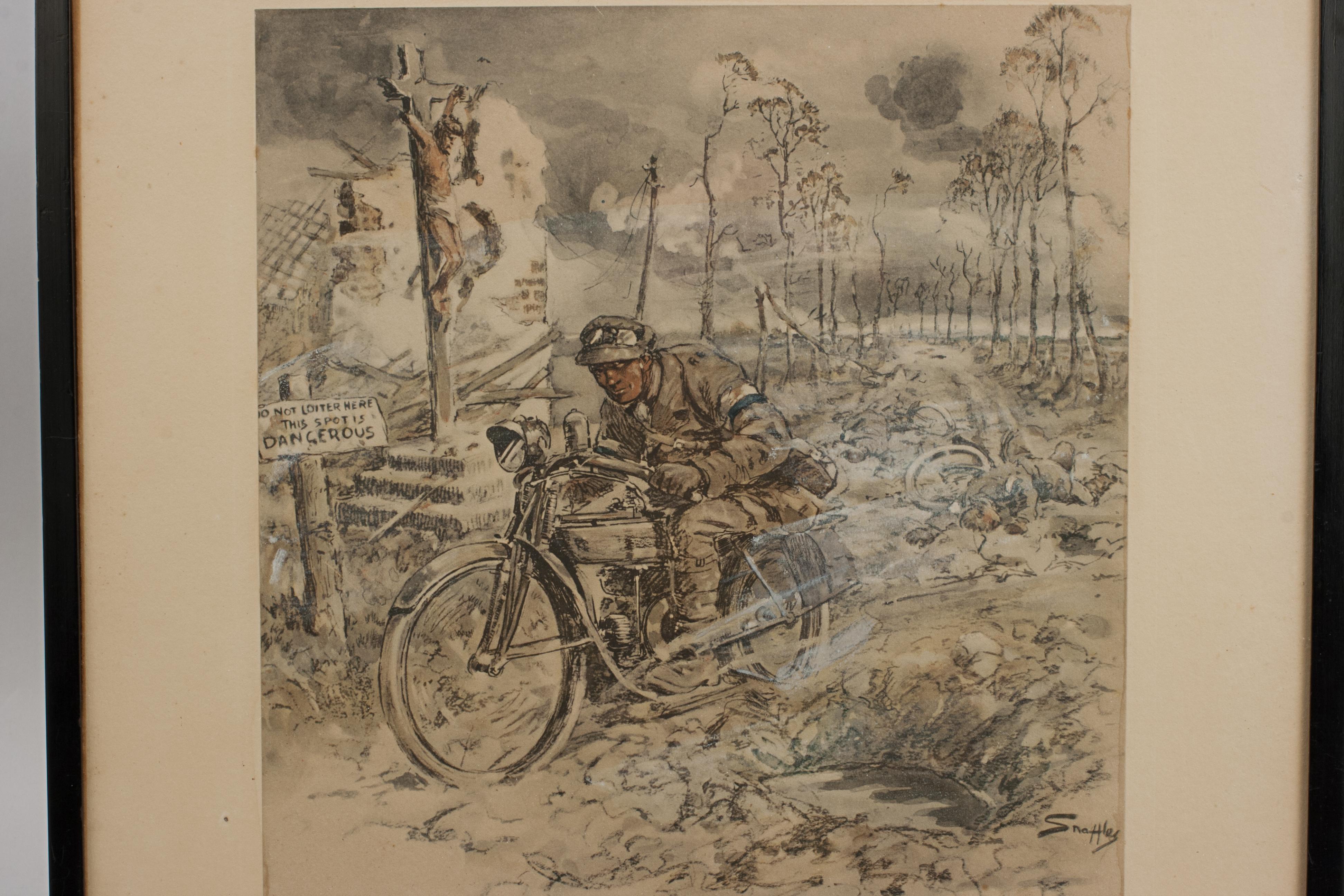 Anglais Gravure sur bâton, gravure militaire de la Première Guerre mondiale, le 