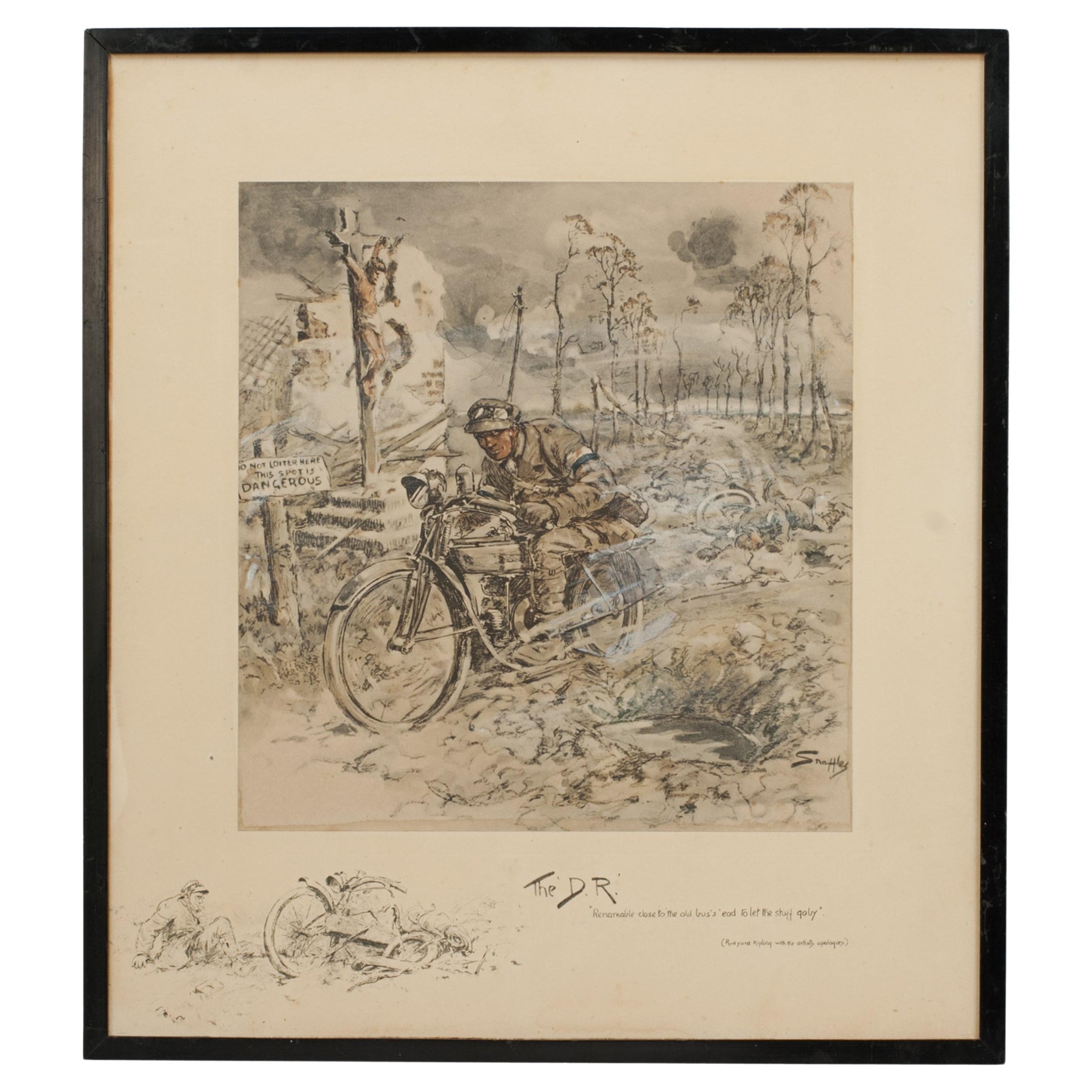 Snaffles Print, WW1 Military Print, the 'D.R.' For Sale