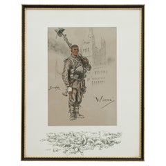 Gravure sur bâton, gravure militaire WW1, essuie-glace, Pickelhaube allemand