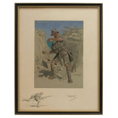 Snaffles Print, WWI Military Print, Anzac, 1916