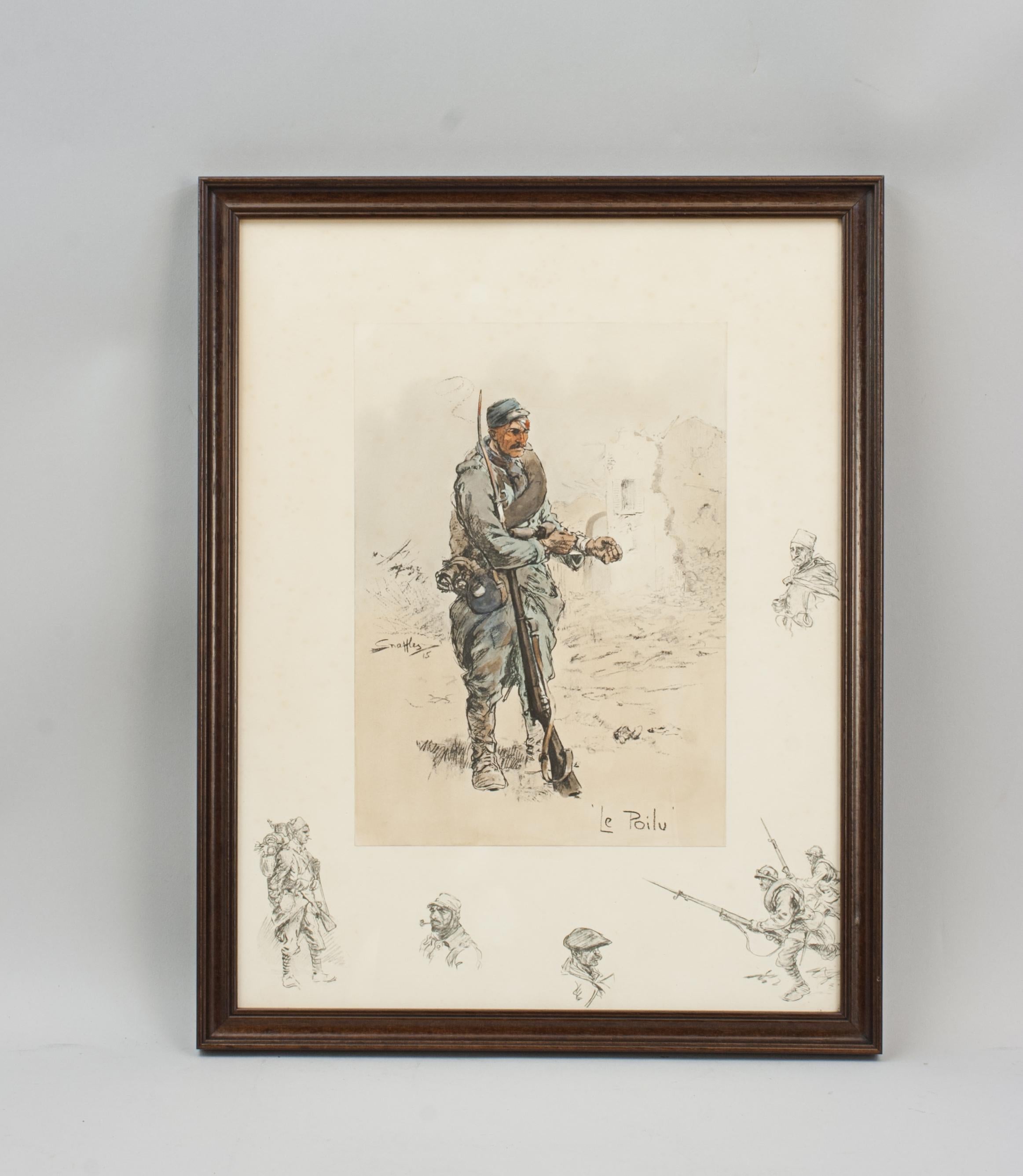 Snaffles Print, Wwi Military Print, 'le Poilu' For Sale 4