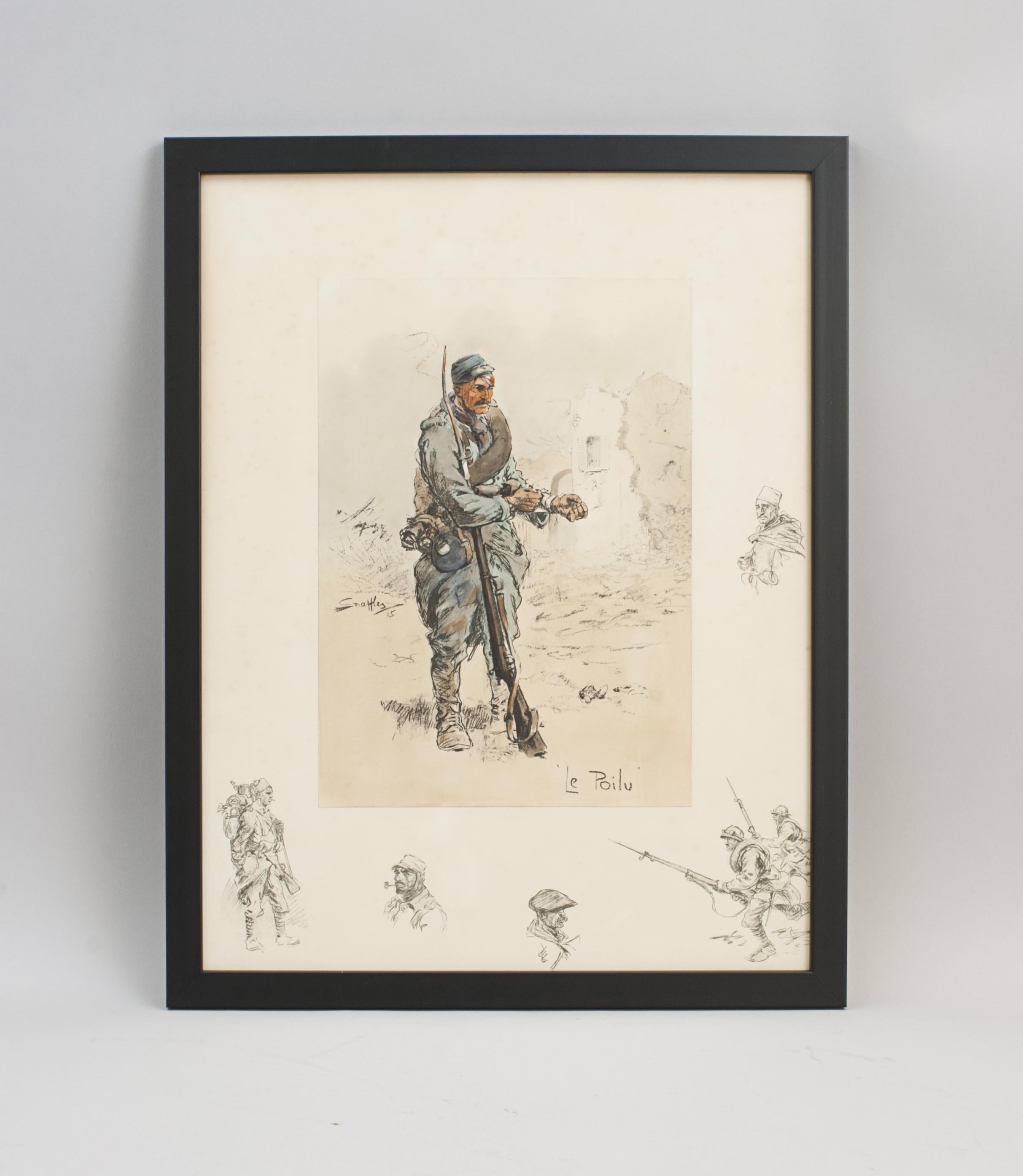 Snaffles Print, Wwi Military Print, 'le Poilu' For Sale 8