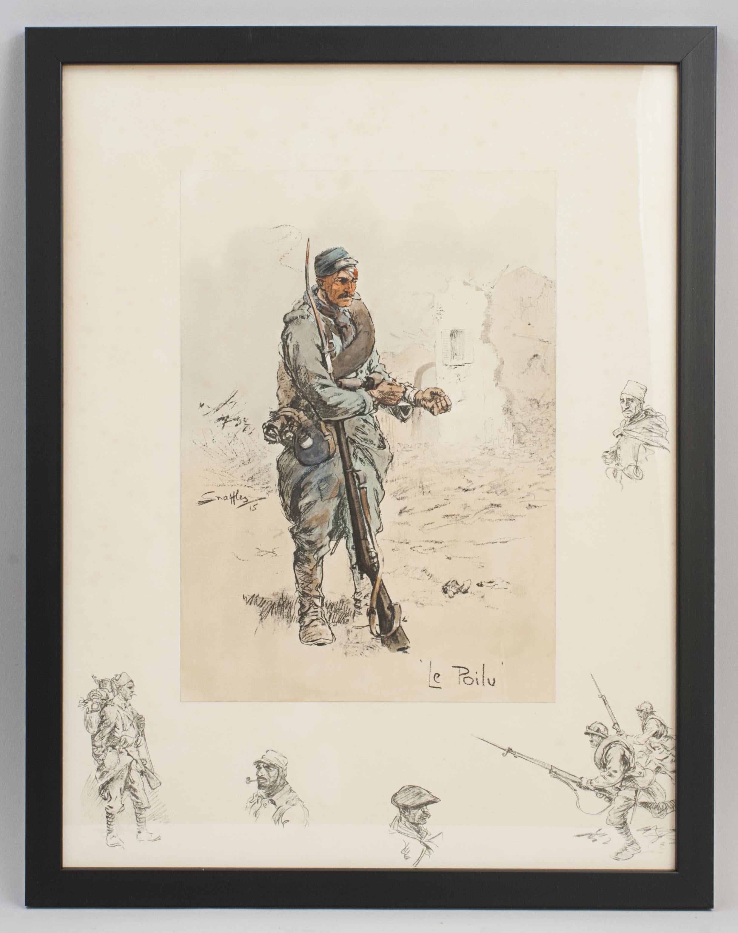 Snaffles Print, Wwi Military Print, 'le Poilu' For Sale 7