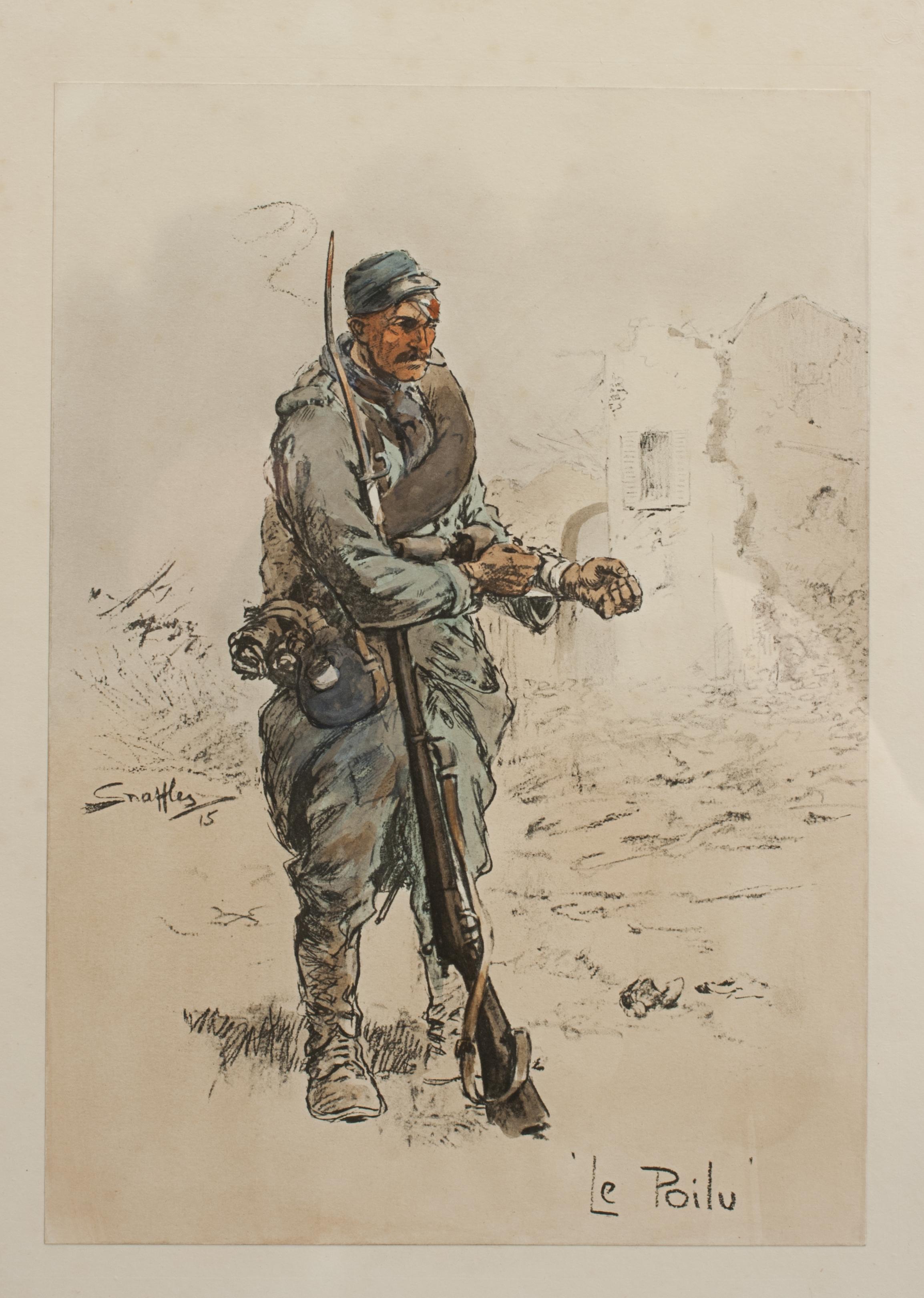 Sporting Art Snaffles Print, Wwi Military Print, 'le Poilu' For Sale