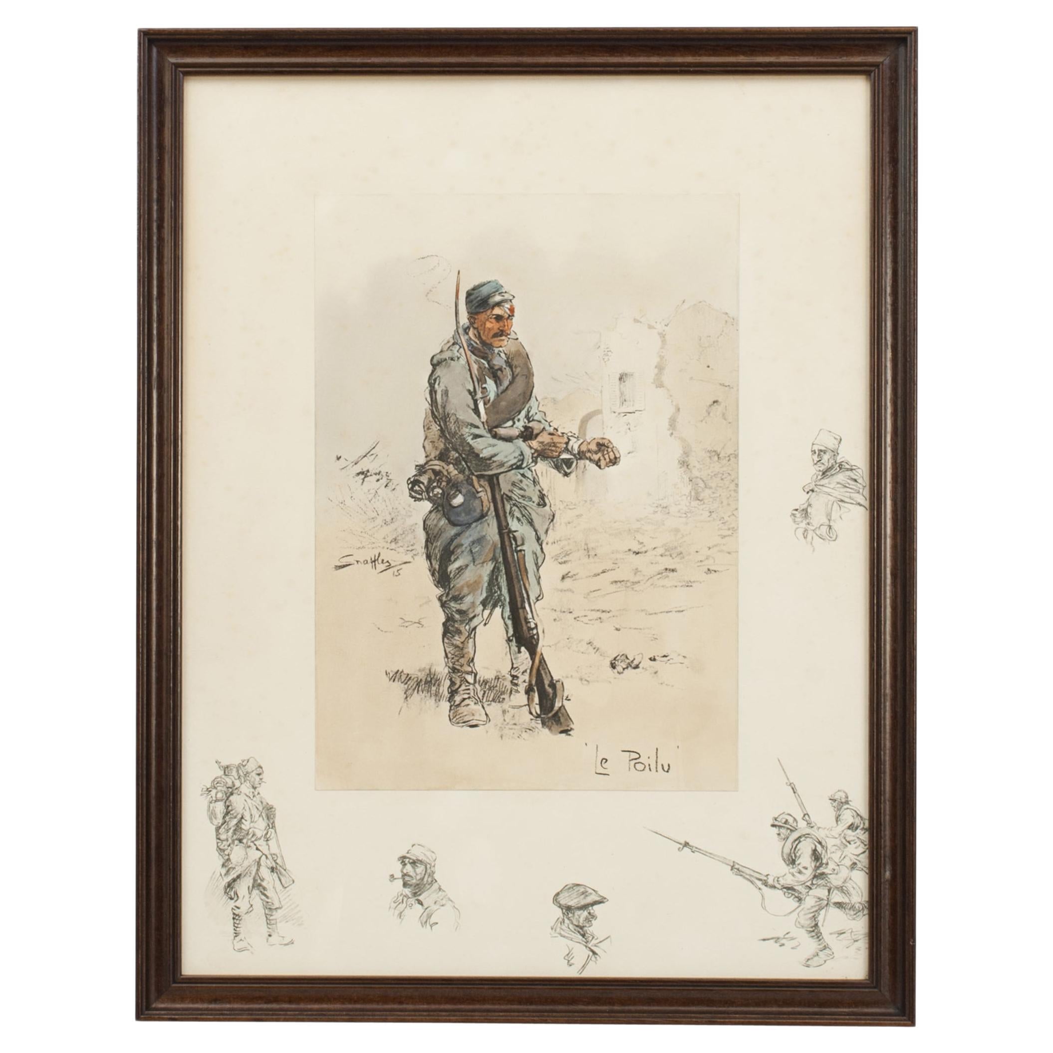 Schnupftabakdruck, Wwi-Militärdruck, 'le Poilu'