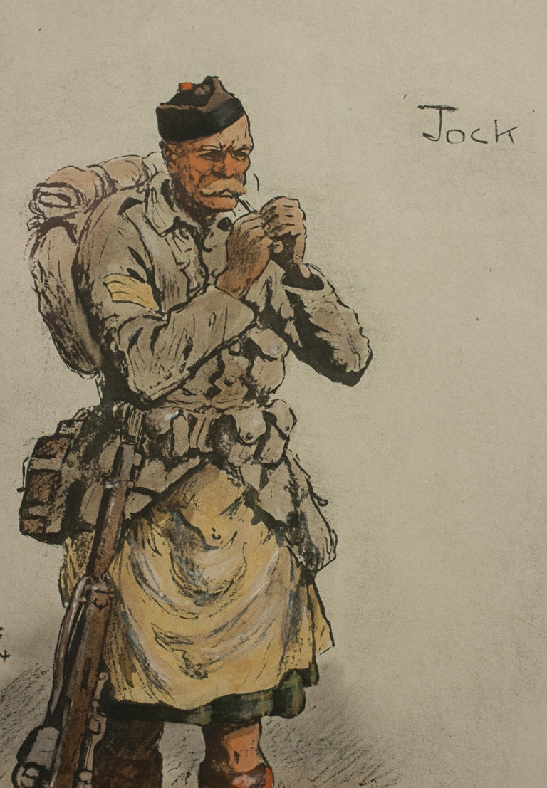 English Snaffles WW I Military Print 'jock' For Sale