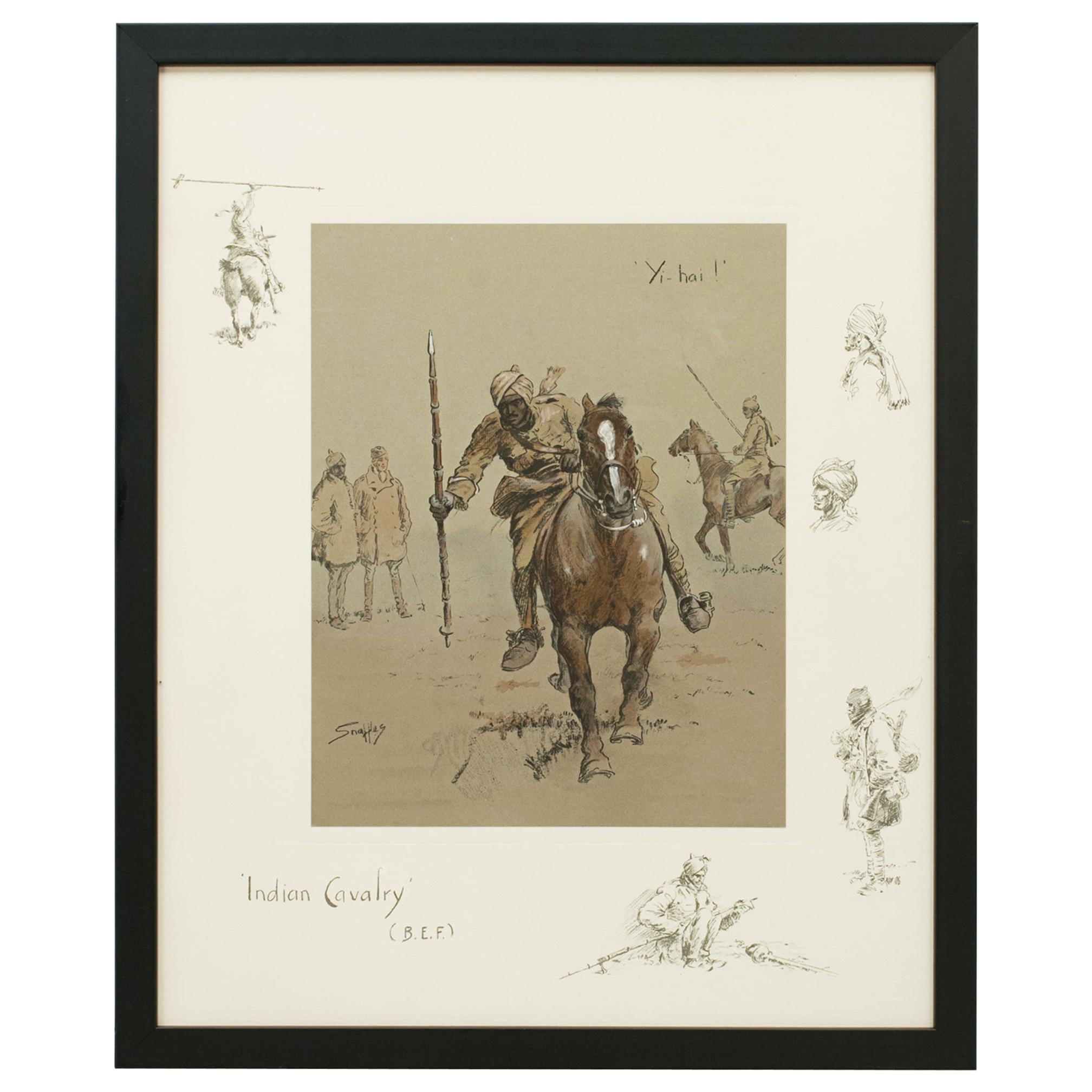 Snaffles WWI Military Print, Yi–Hai, Indian Cavalry