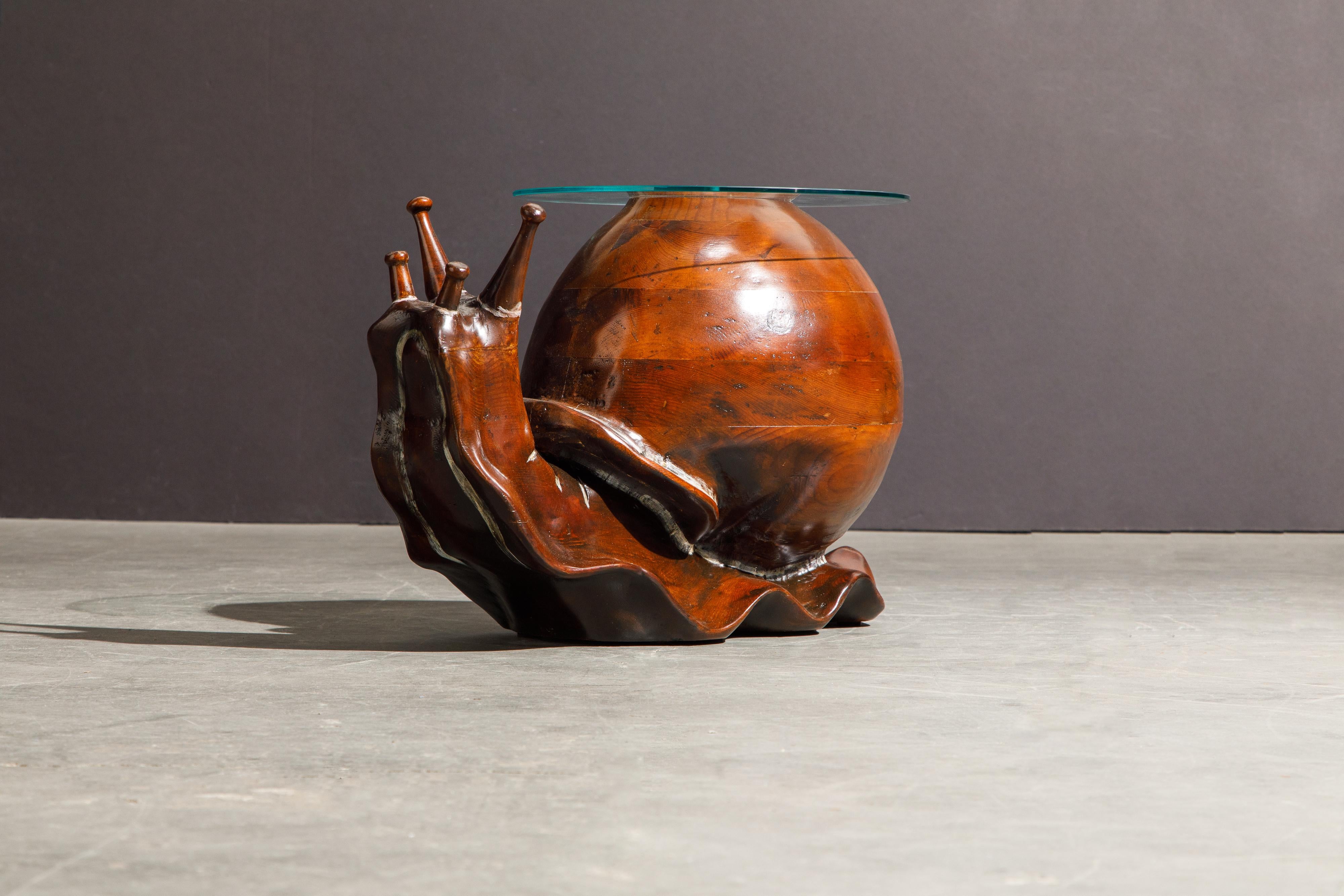 'Snail' Coffee or Side Table by Federico Armijo, 1960s Spain, Signed In Excellent Condition In Los Angeles, CA