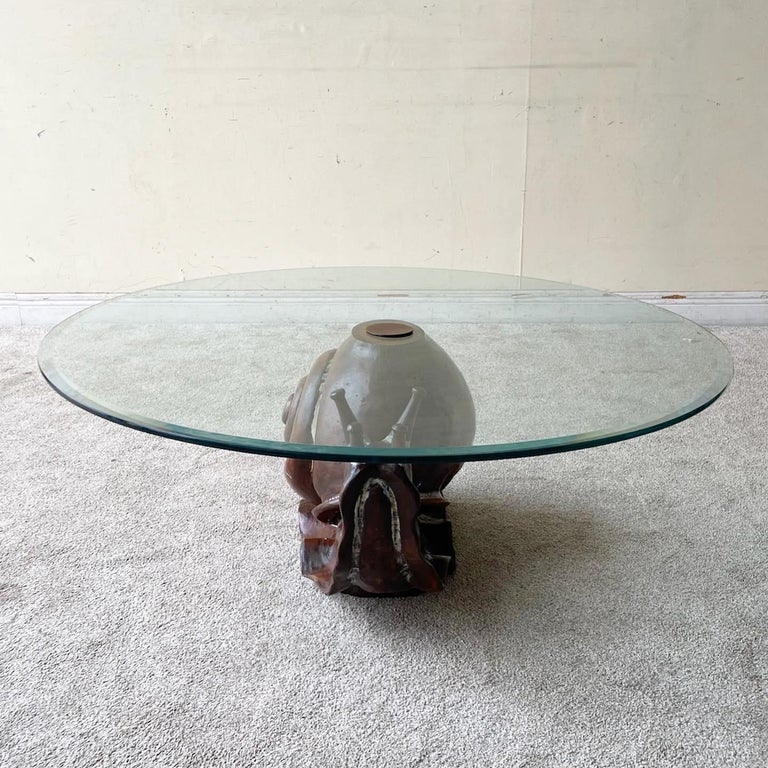 “Snail” Glass Top Coffee Table by Federico Armijo For Sale at 1stDibs