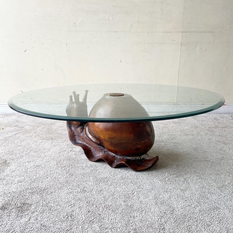 “Snail” Glass Top Coffee Table by Federico Armijo For Sale at 1stDibs