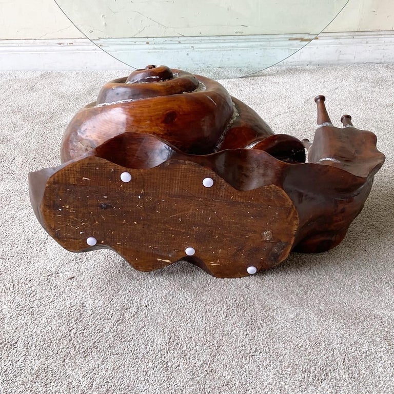 “Snail” Glass Top Coffee Table by Federico Armijo For Sale at 1stDibs