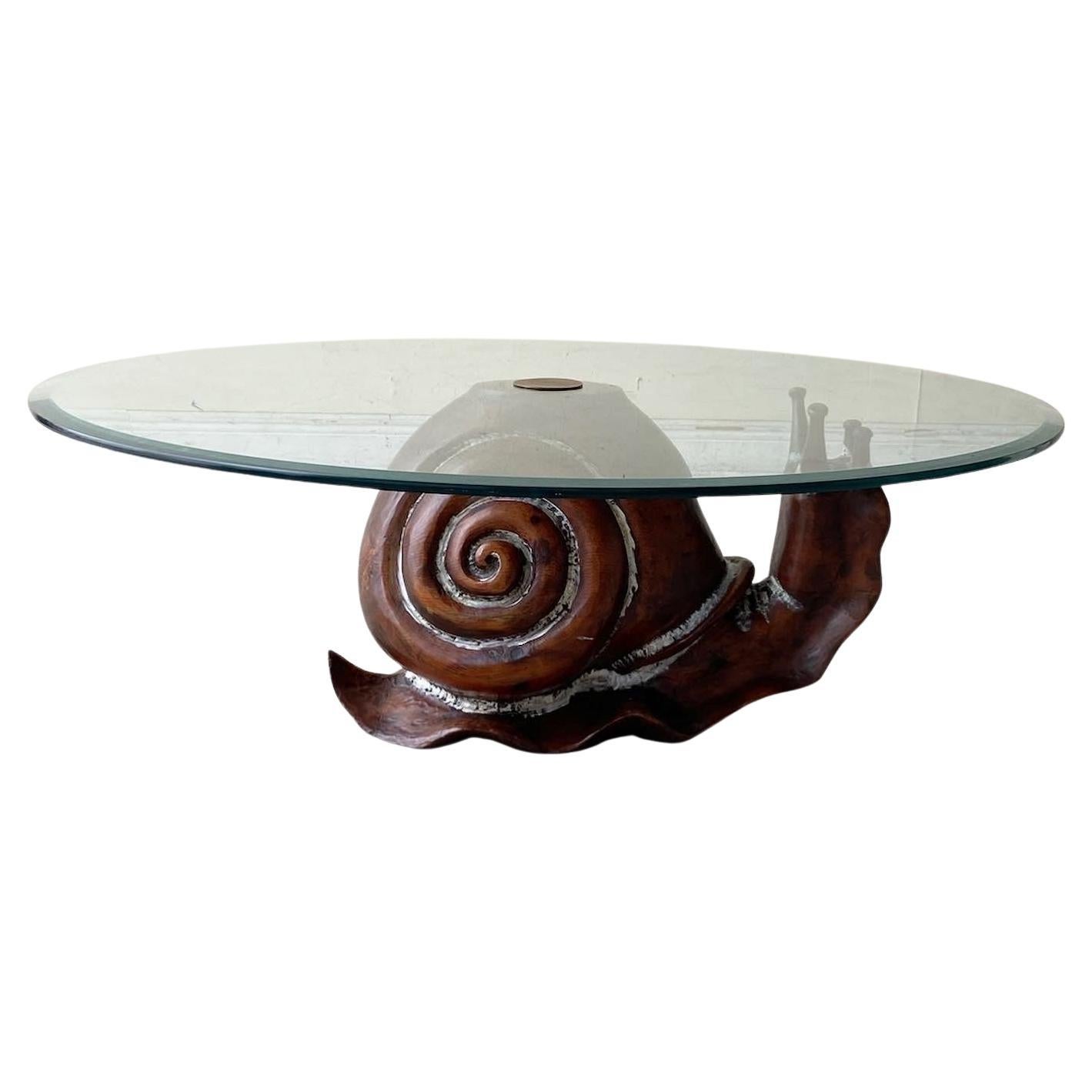 “Snail” Glass Top Coffee Table by Federico Armijo