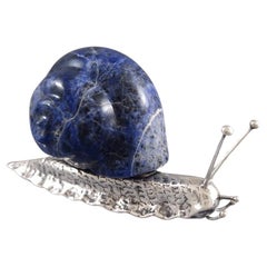 Snail In Sterling Silver And Lapis Lazuli