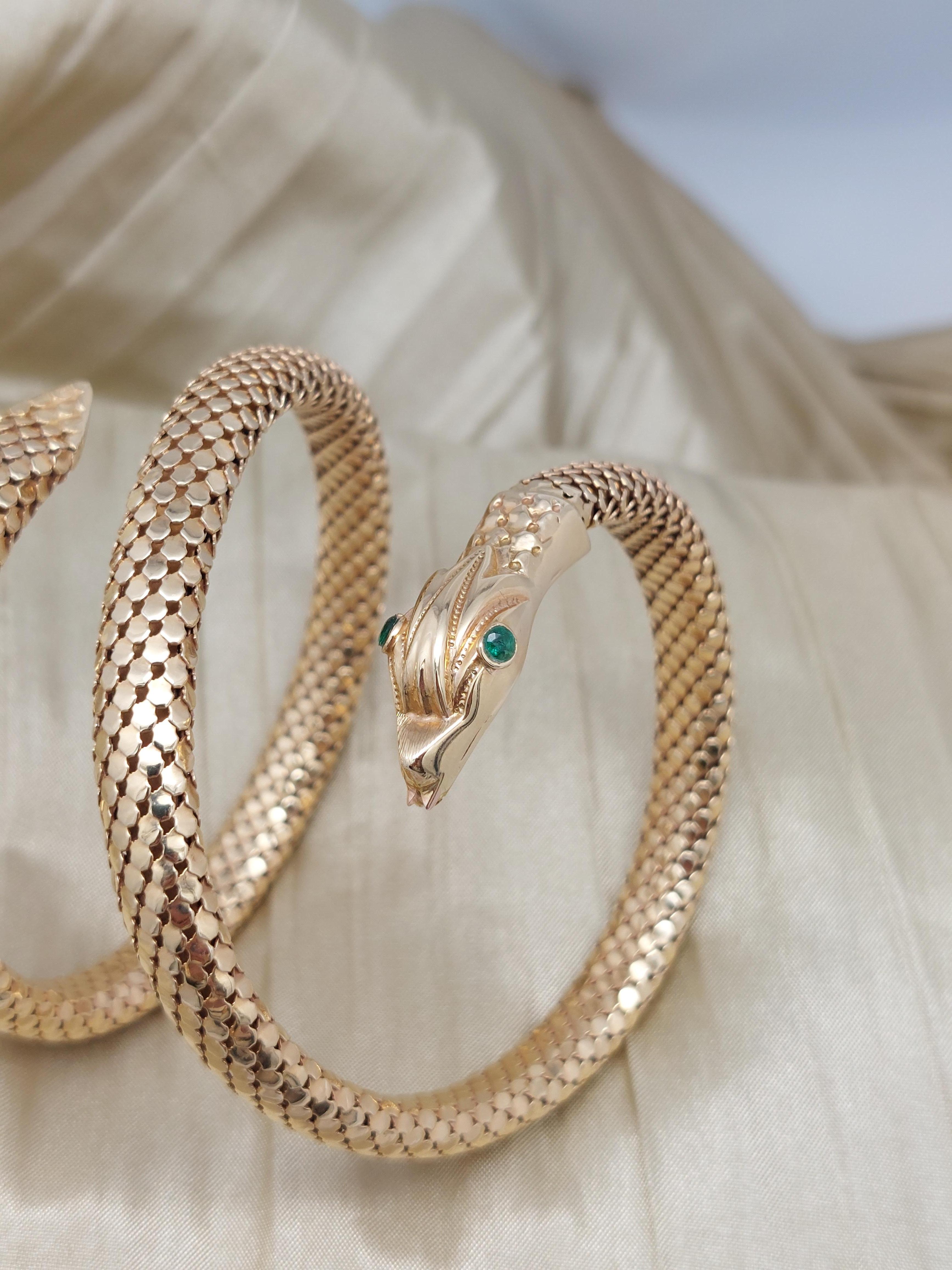 Bracelet serpent 14KT en vente 4