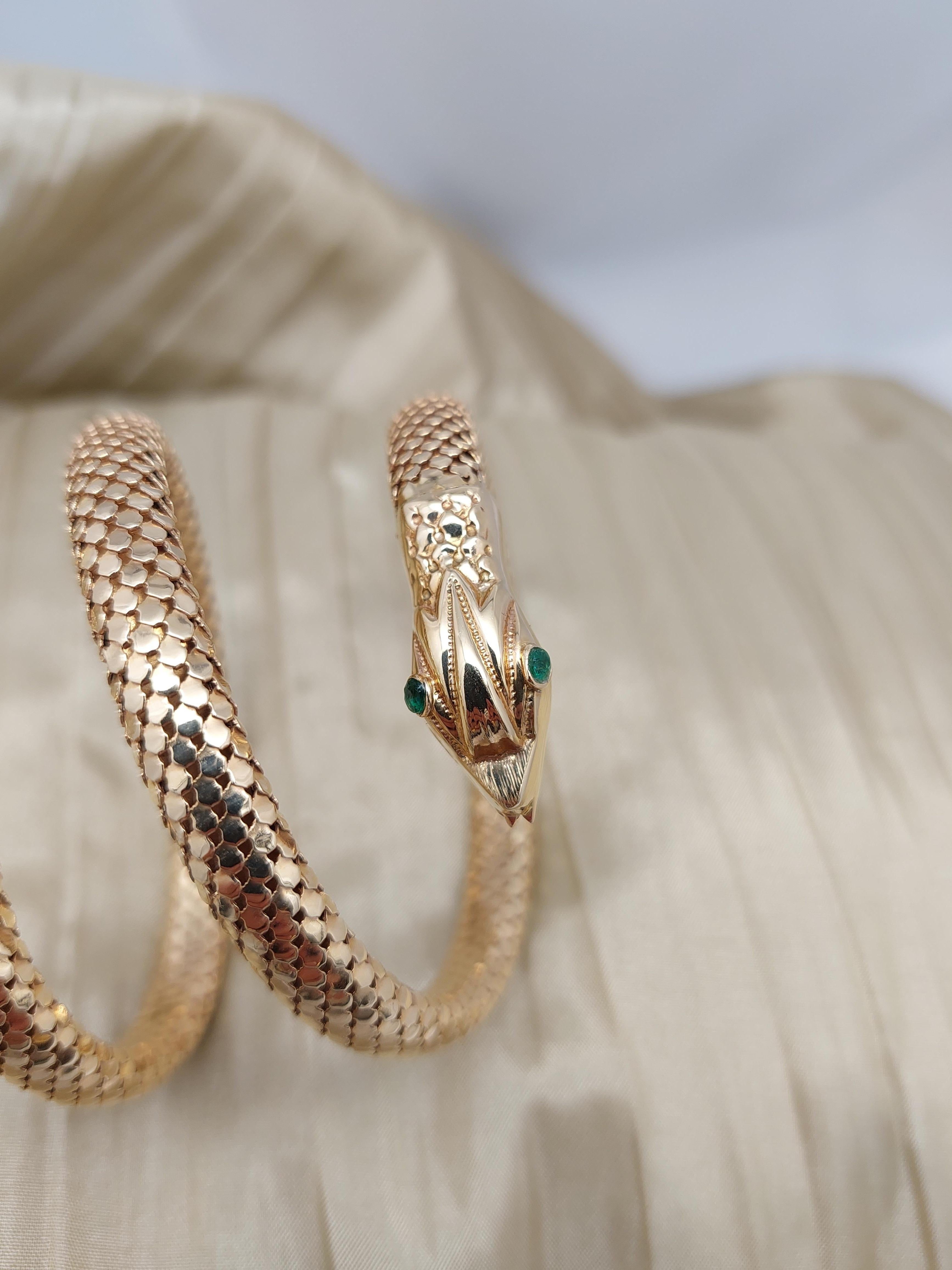 Bracelet serpent 14KT Bon état - En vente à Vero Beach, FL