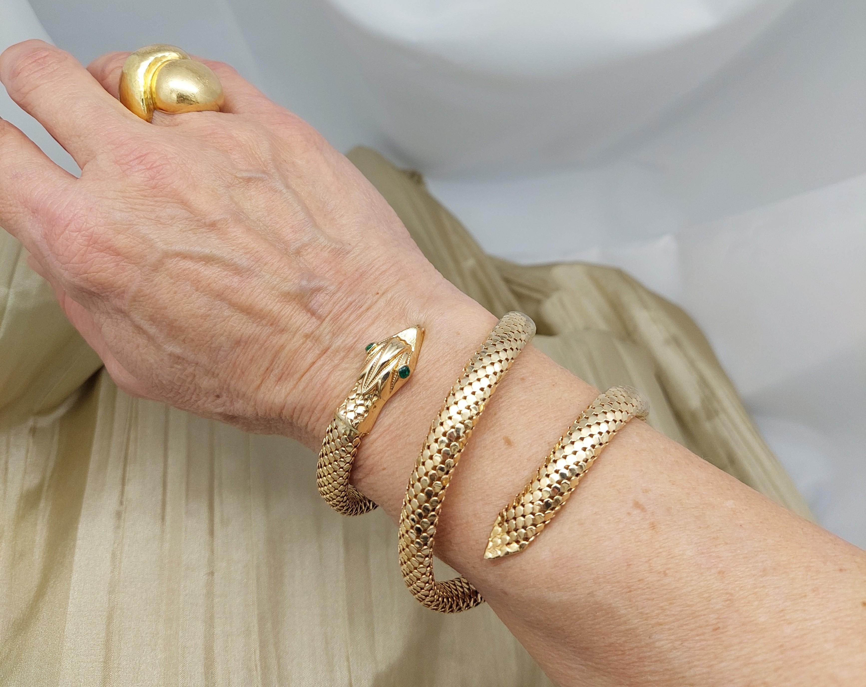 Bracelet serpent 14KT en vente 1