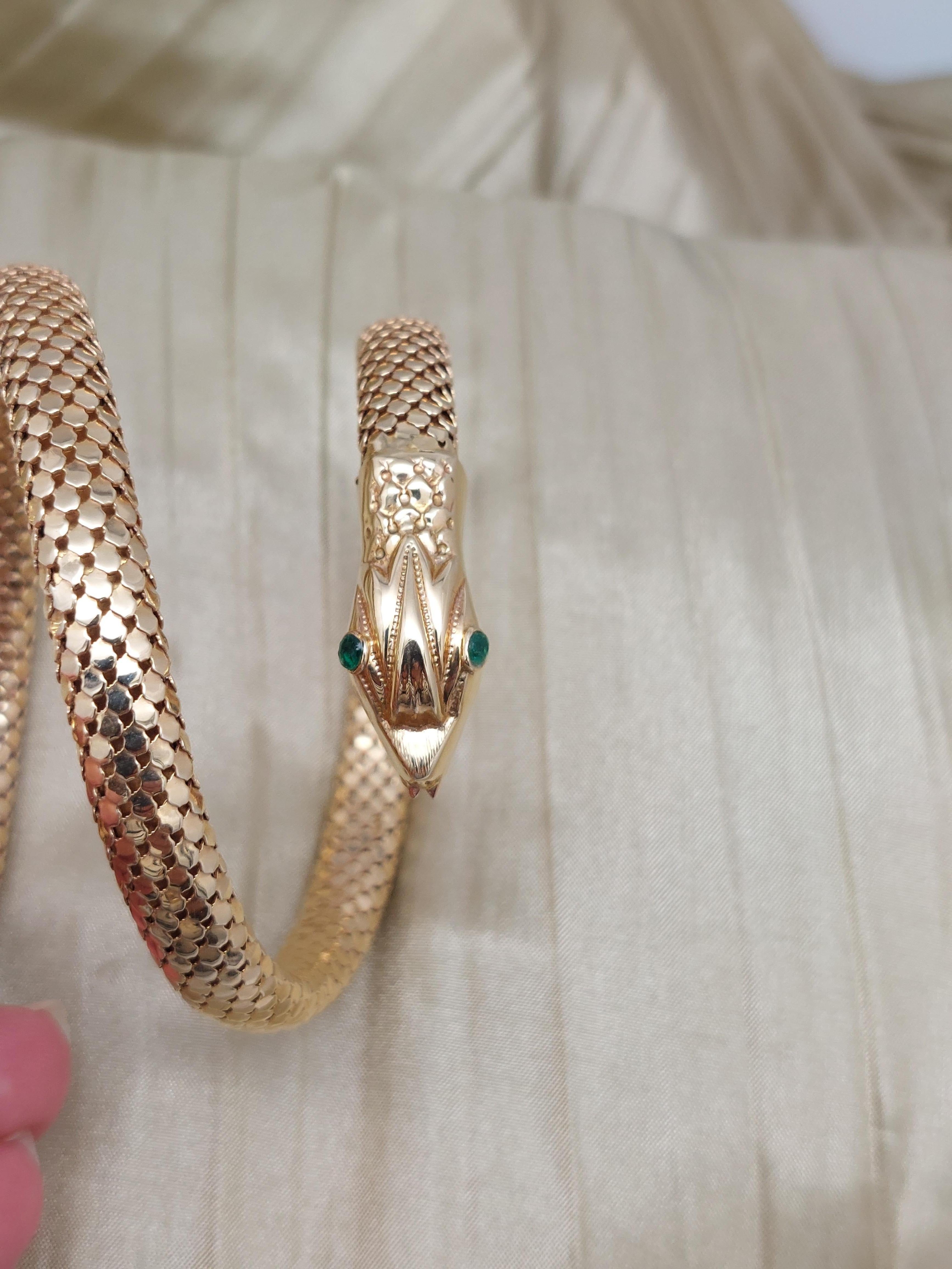 Bracelet serpent 14KT en vente 3