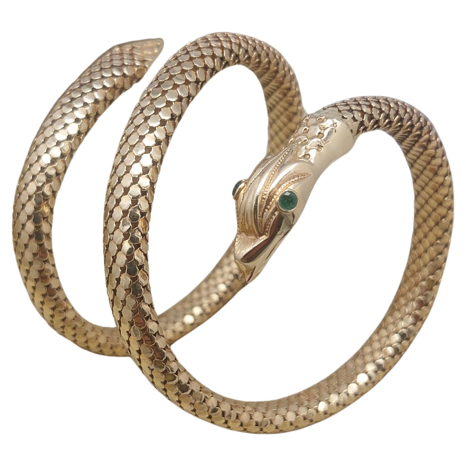 Snake 14KT Wrap Bracelet
