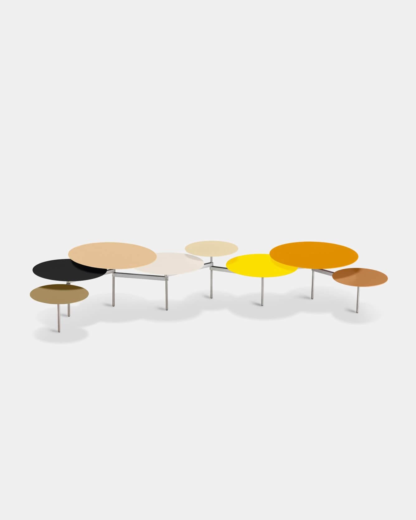 Table basse coulissante serpent 8 modules en aluminium et acier de Carlo Contin en vente 5