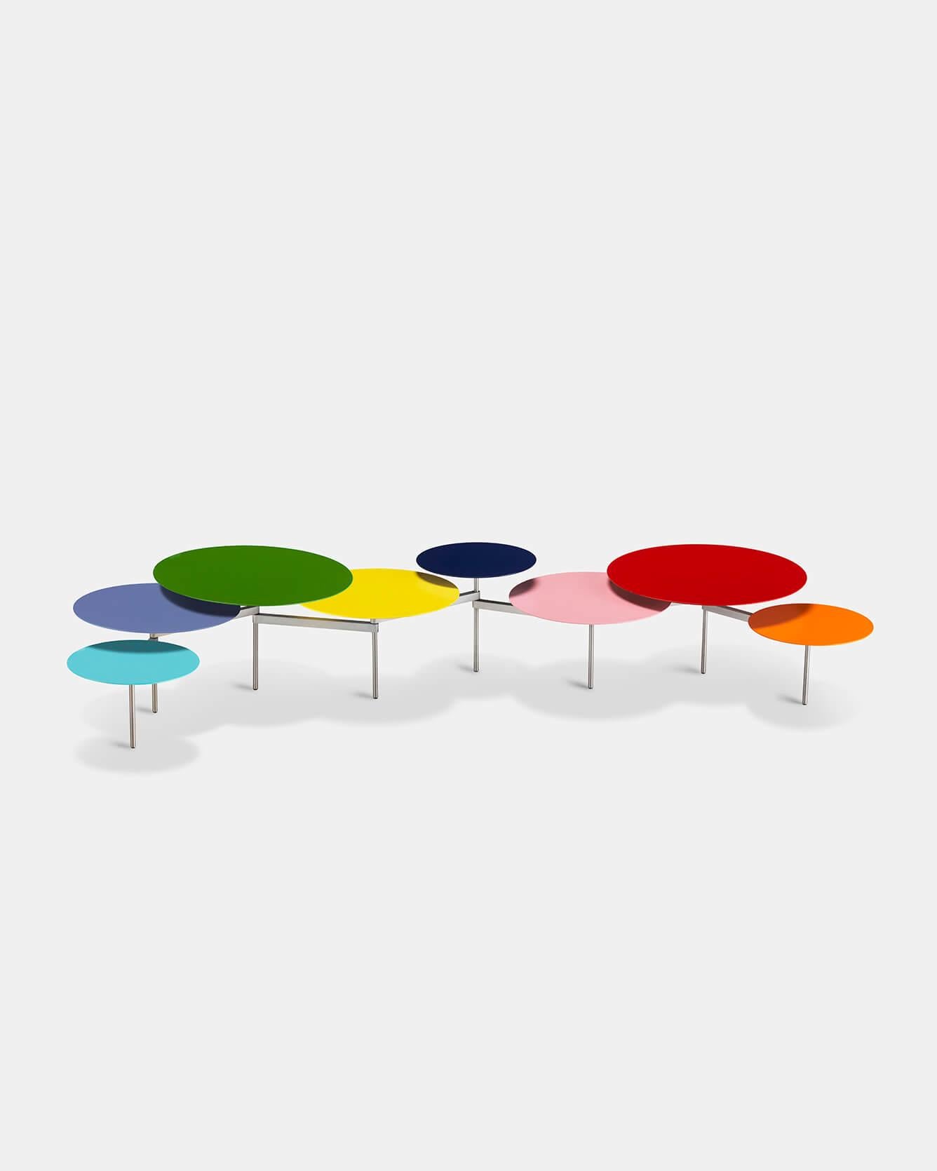 Table basse coulissante serpent 8 modules en aluminium et acier de Carlo Contin en vente 7