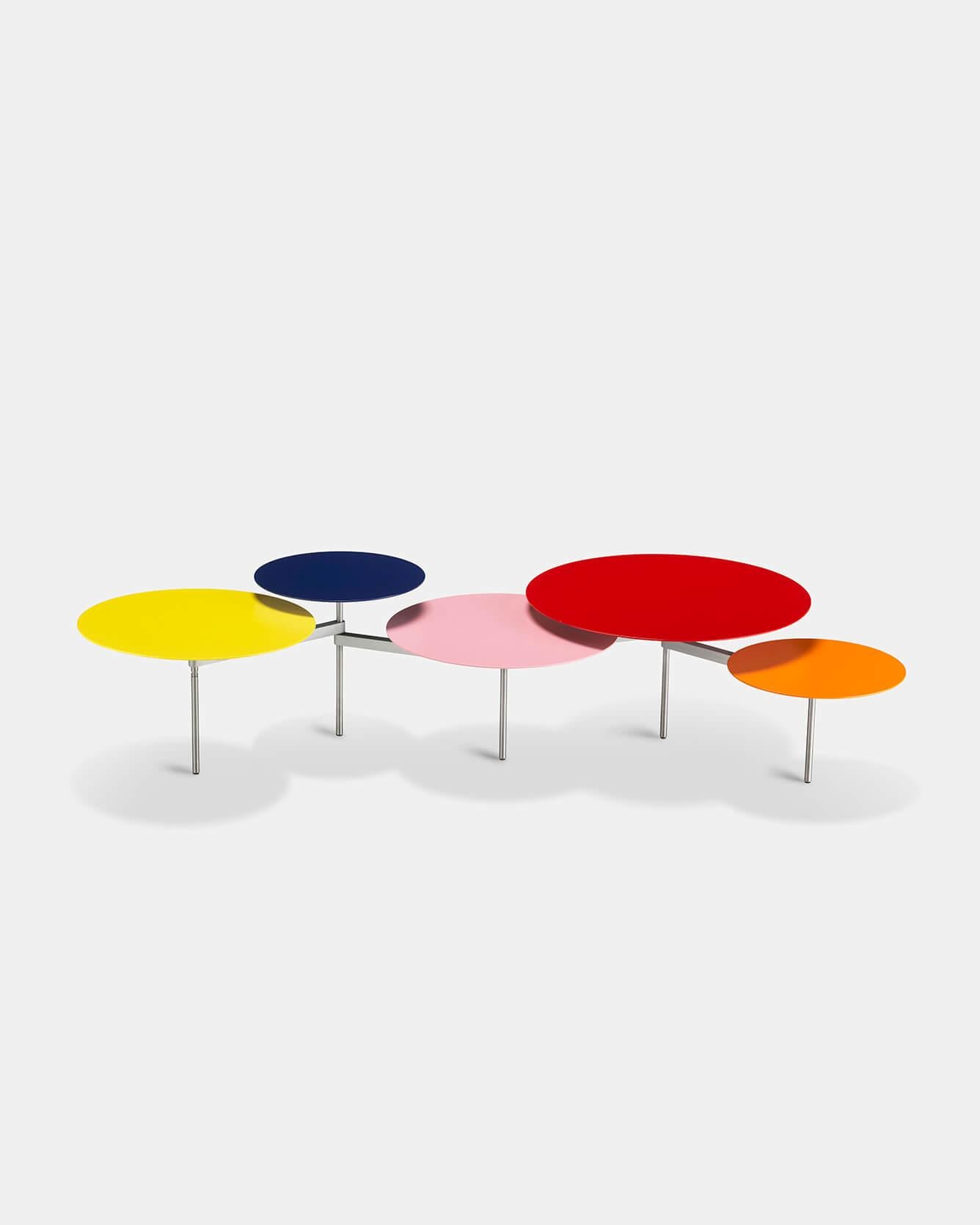 Table basse coulissante serpent 8 modules en aluminium et acier de Carlo Contin en vente 8
