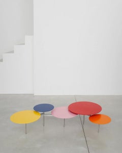 Tavolino da caffè Snake 8 Module Slithering in alluminio e acciaio di Carlo Contin