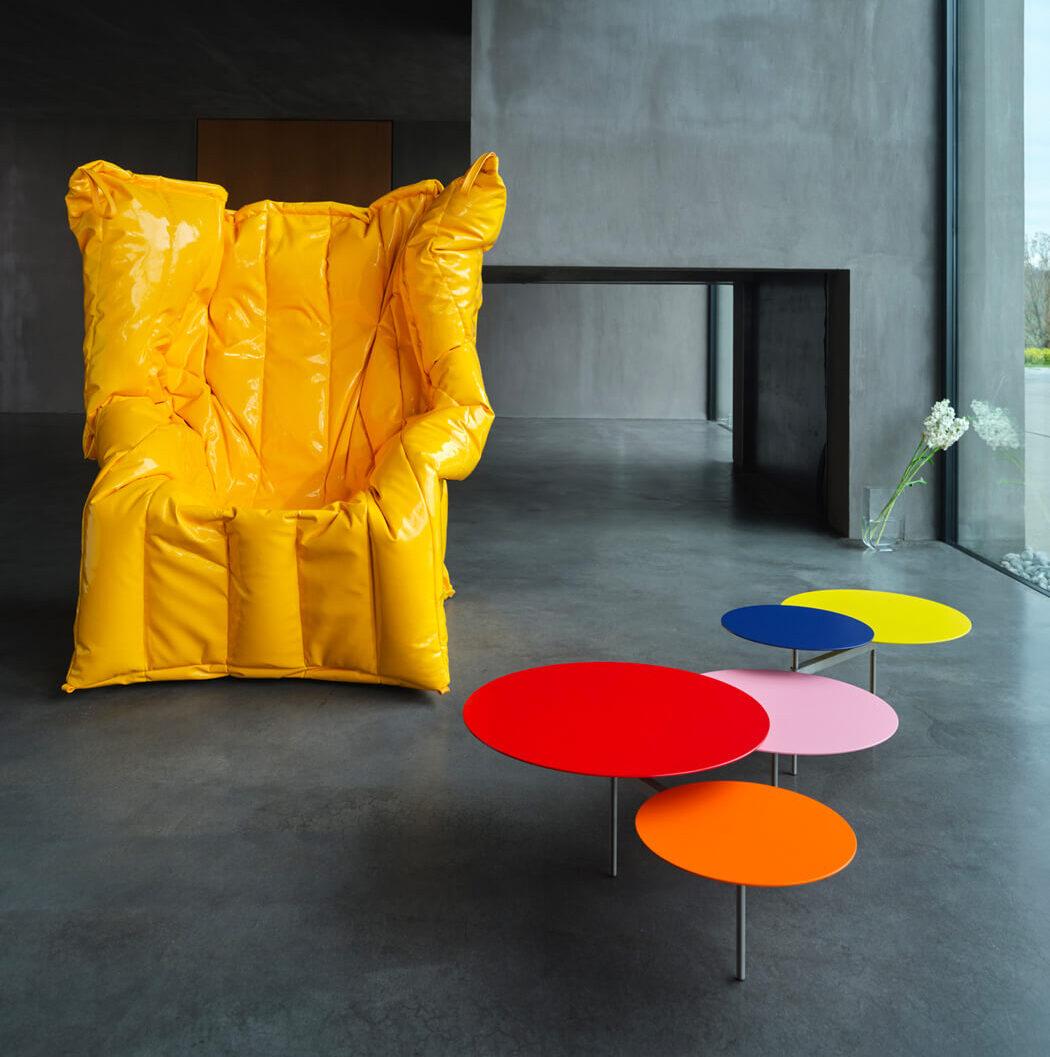 Table basse coulissante serpent 8 modules en aluminium et acier de Carlo Contin en vente 1