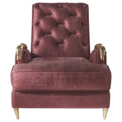Snake Armchair in Red Leather by Roberto Cavalli Home Interiors