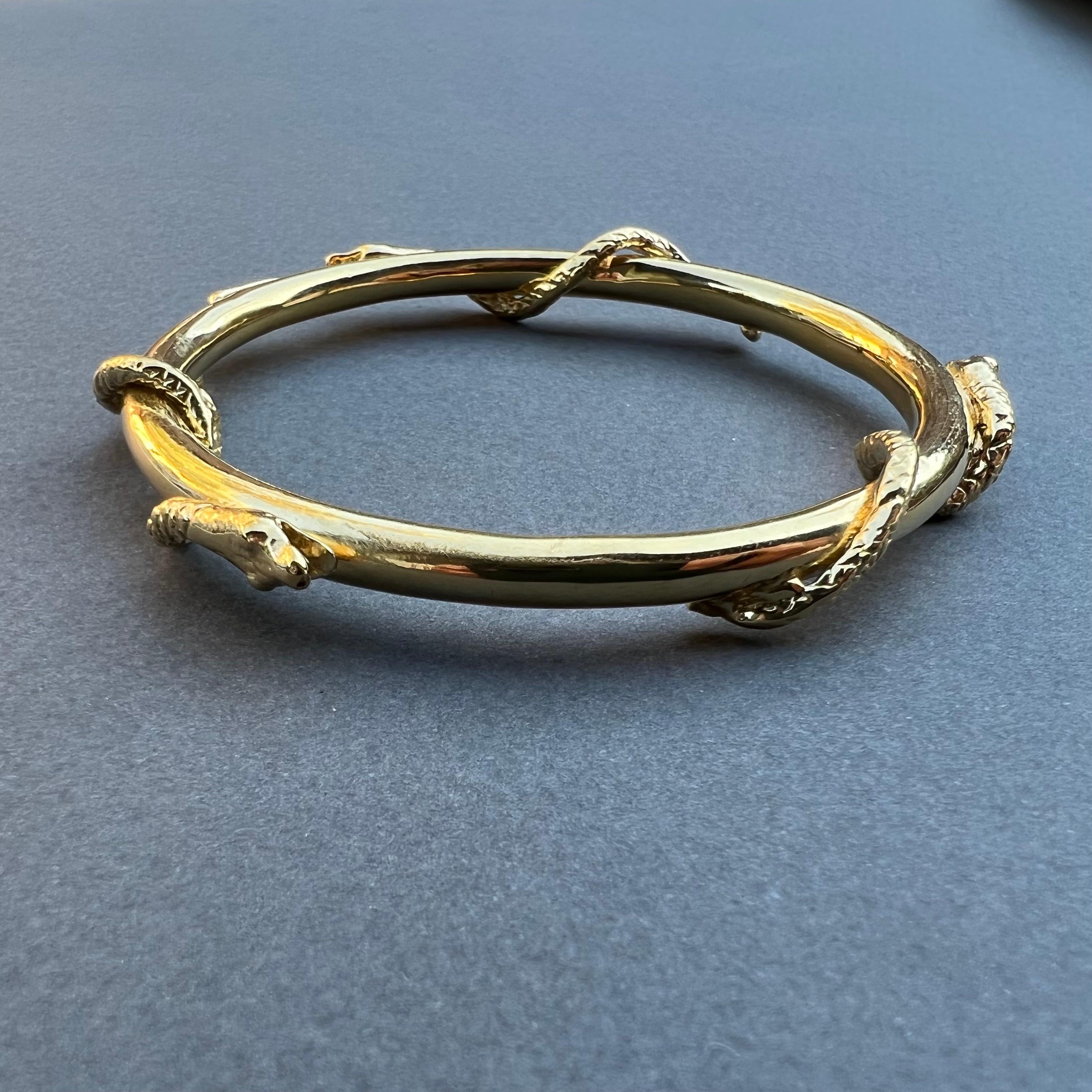 Snake Bangle Bracelet Animal jewelry J Dauphin For Sale 6