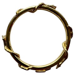 J Dauphin Bracelet jonc en forme de serpent plaqué or de style victorien