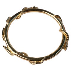 Vintage Snake Bangle Bracelet Victorian Style Gold plated J Dauphin