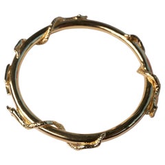 Snake Bangle Bracelet Victorian Style Gold plated J Dauphin