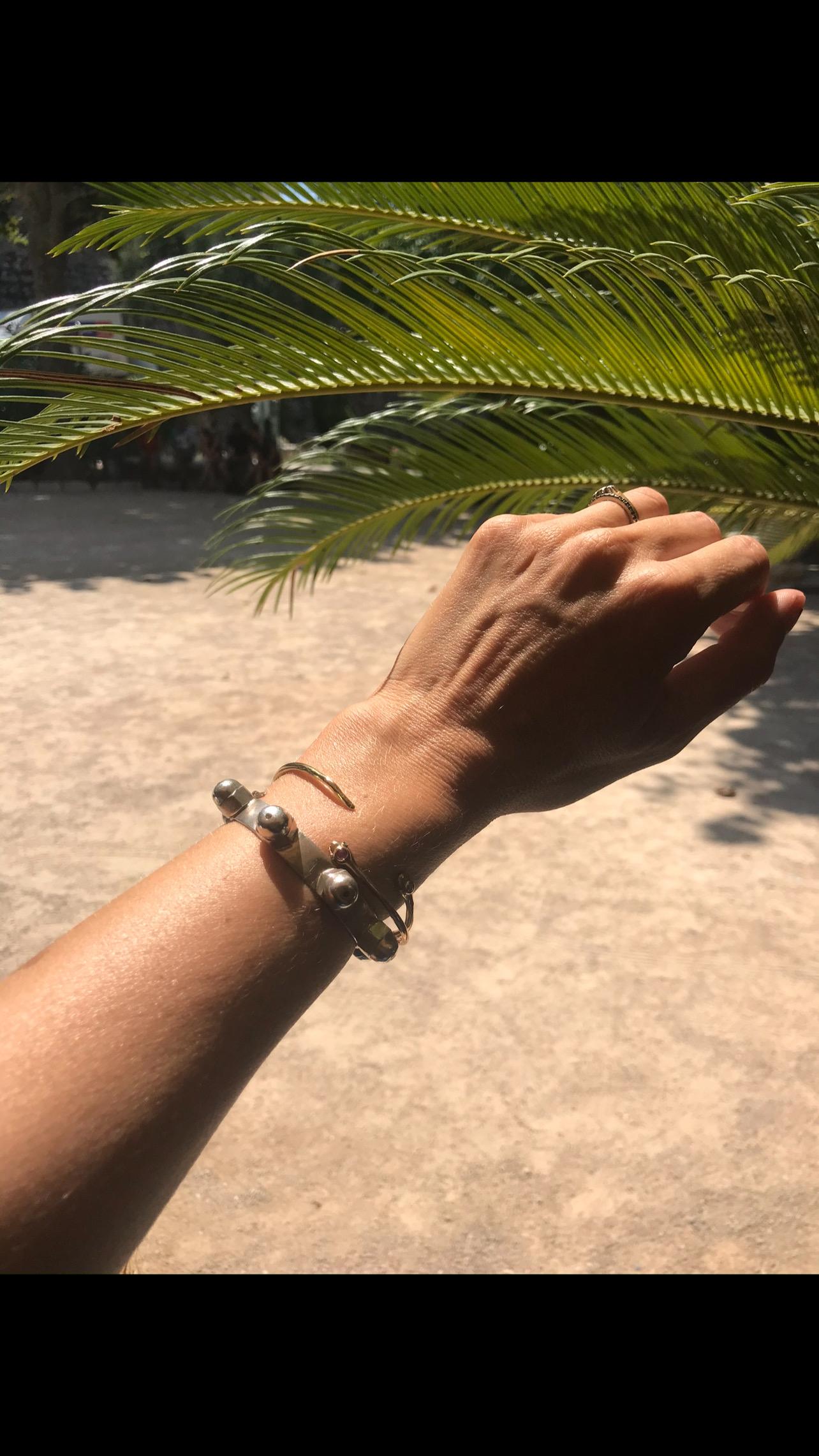 Bracelet serpent Argent Opale Rubis Pour femmes en vente