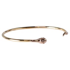 White Diamond Black Diamond Snake Bangle