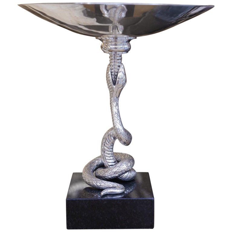 Snake Bowl Antique SilverPlated For Sale at 1stdibs