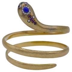 Snake Bracelet Gold, Antique Gemstones