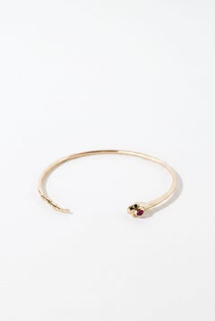 Ruby Snake Cuff Bracelet Emerald Gold Serpent Open Bangle J Dauphin