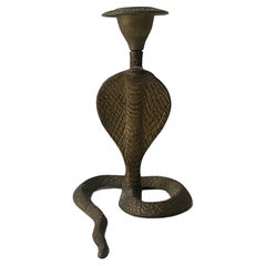 Snake Candlestick Holder in Gold Gilt