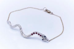 Ruby Tanzanite Snake Chain Bracelet Silver J Dauphin