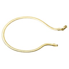 Italian Snake Chain Link Bracelet Solid Gold Minimalist Handmade 14 Karat