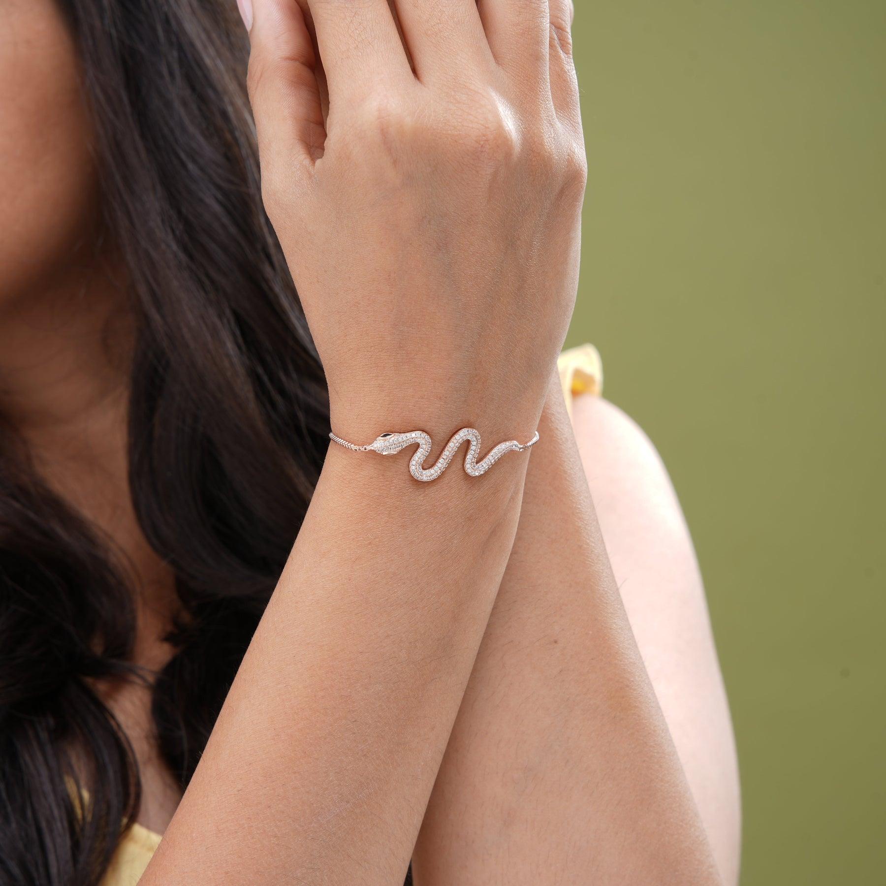 Cadena de serpiente Moissanite mujer  pulseras de plata 925 pulseras de cadena para mujer en venta 1