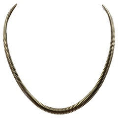 Retro Snake Chain Yellow Gold Necklace 16" Long