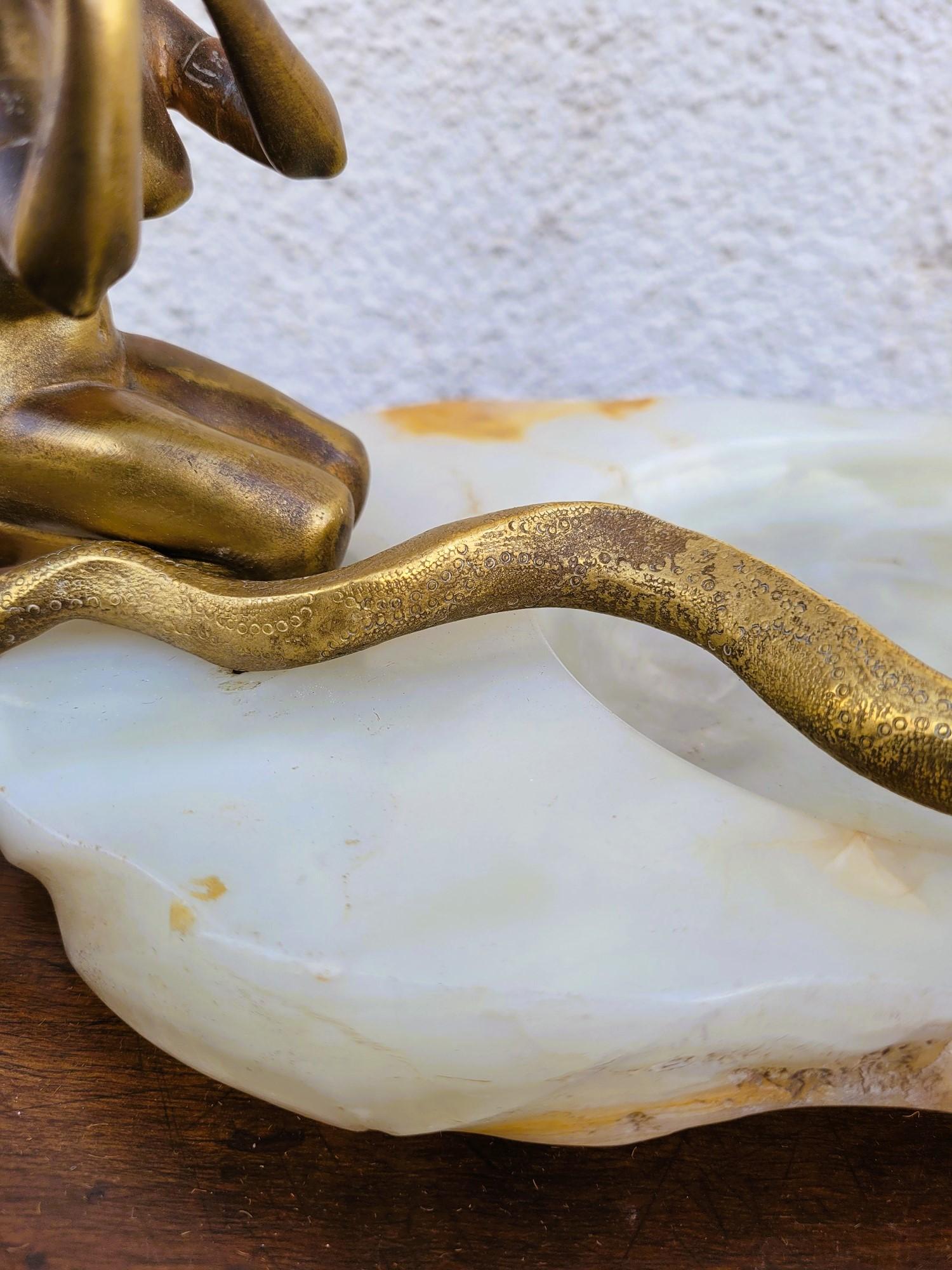 Incantatore di serpenti, nello stile di Preiss, Bronzo, Art Déco, XX secolo in vendita 10